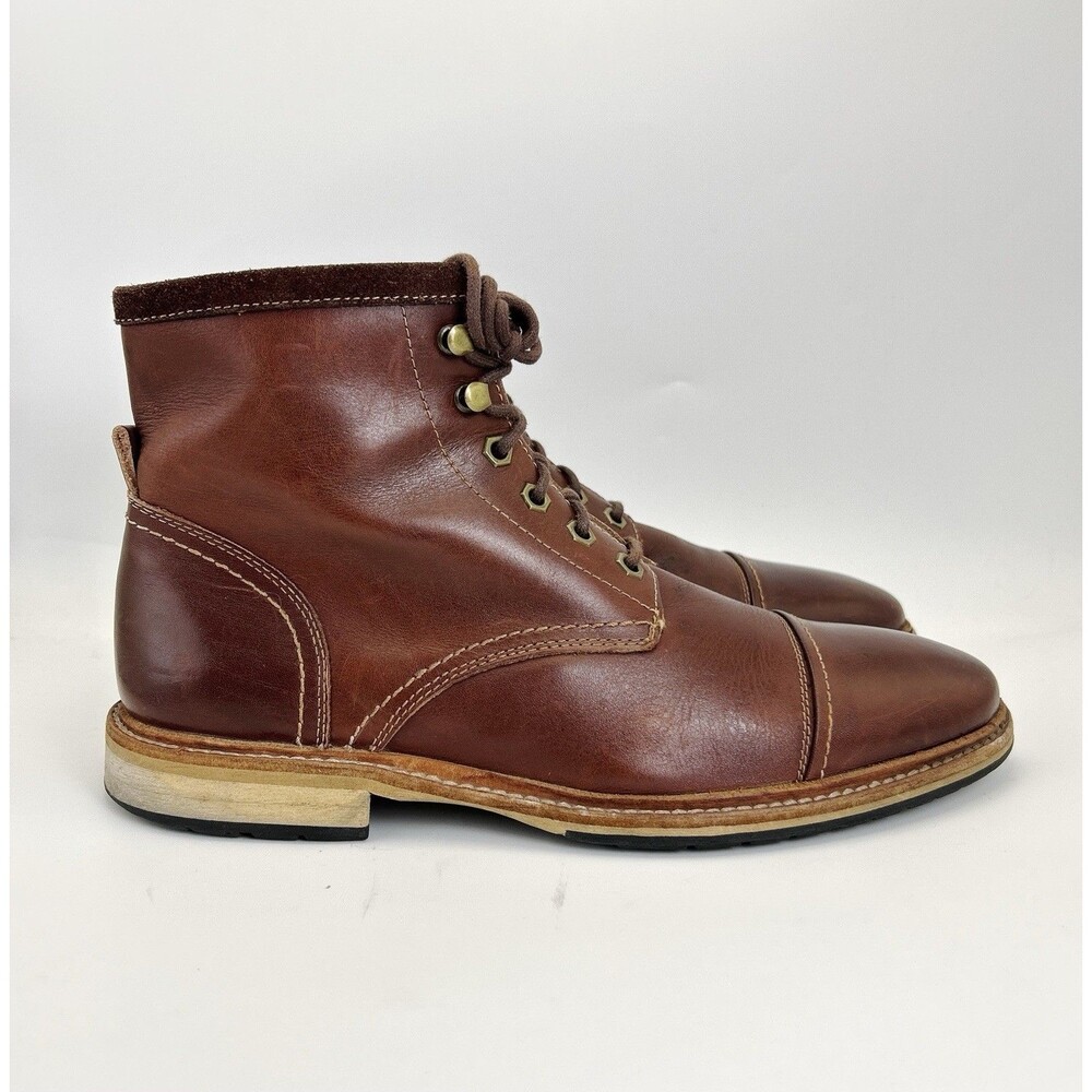 Florsheim Limited Indie Boots Mens Sz 9 D Brown Leather Cap Toe Lace Up 15069